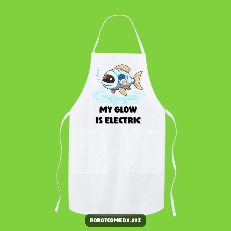 Funny Robot Fish Apron: Kitchen Fun with Bubbly Light River Style Gift
