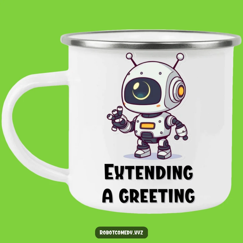 Durable Funny Robot Arm Camping Mug - Outdoor Glowing Eye Fun