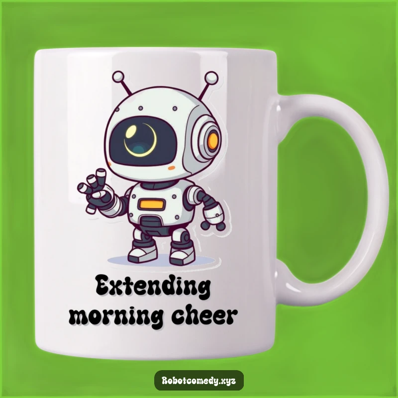 Funny Robot Arm Mug - Playful Glowing Eye Robotic Greeting Gift