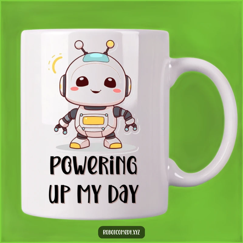 Funny Robot Creature Mug - Joyful Blinking Light Antenna Spin Gift