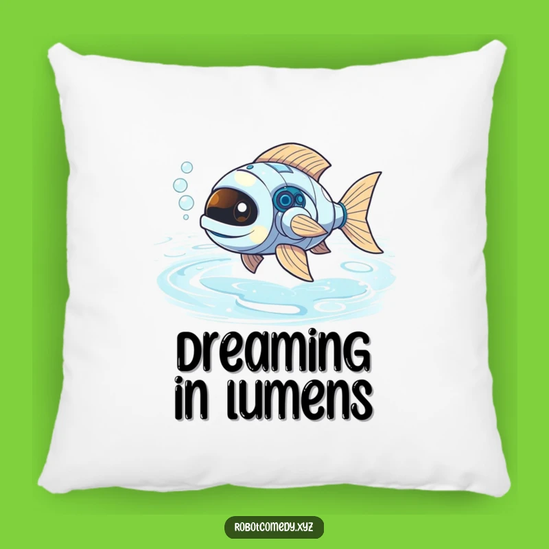 Funny Robot Fish Pillow: Cozy Bubbly Light River Snuggle Gift
