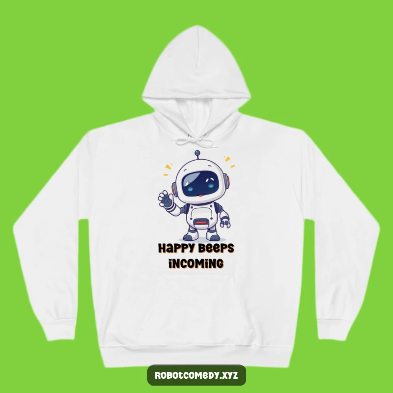 Cozy Funny Robot Beep Hoodie - Warm Waving Critter Sweatshirt Gift