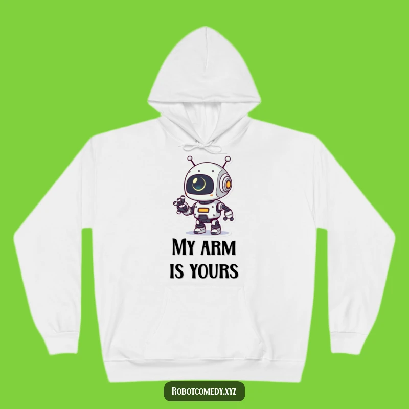 Cozy Funny Robot Arm Hoodie - Warm Glowing Eye Sweatshirt Gift