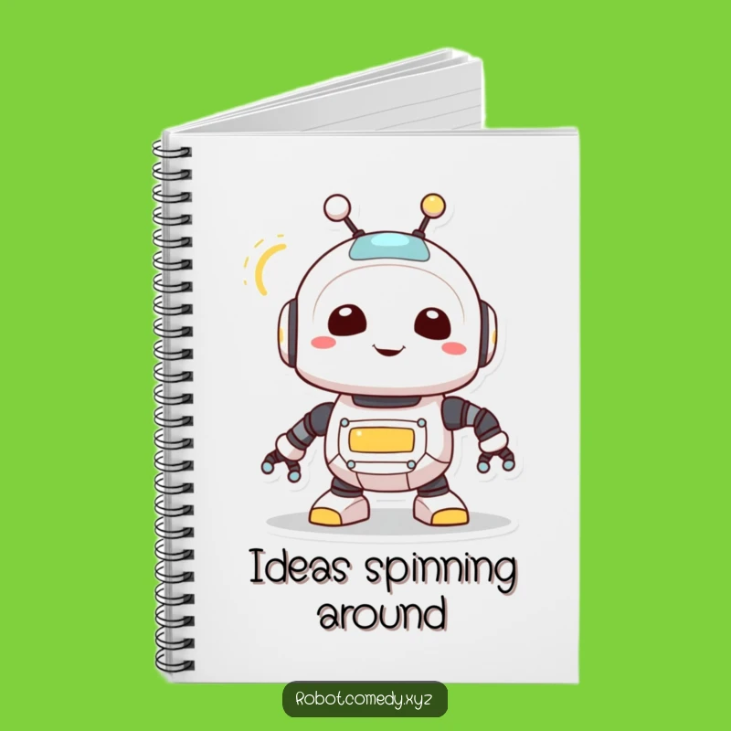 Funny Robot Creature Notebook - Jot Down Ideas with Antenna Spin Fun