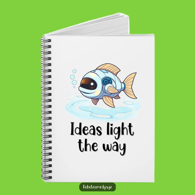 Funny Robot Fish Notebook: Jot Down Ideas in Light River Style Gift