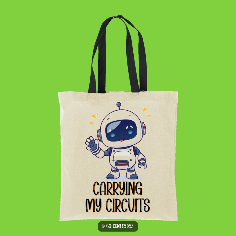 Funny Robot Beep Tote Bag - Stylish Waving Critter Carry-All Gift
